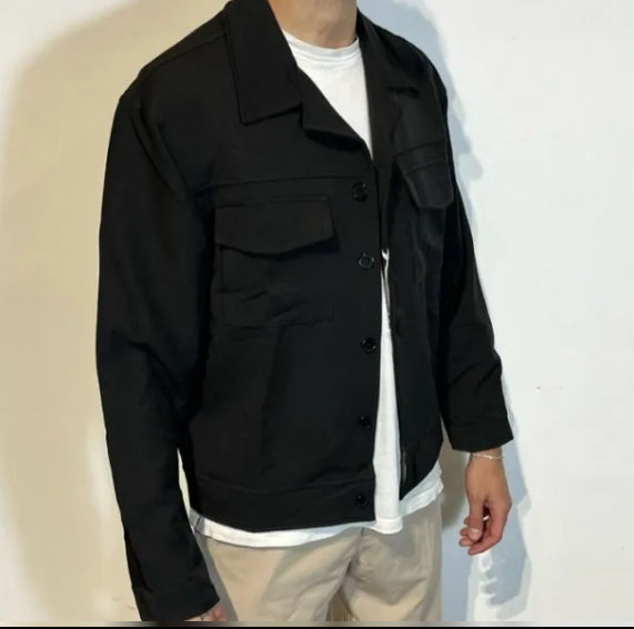 GIACCA CAMICIA REGULAR NERO